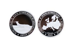 Custom .999 Fine Silver Coin in Polished Plate Finish. Czech Aero Coins for Recognition.