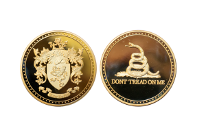 Custom Gold Coins in Polished Plate. A meaningful, personalised gift for a coin collector.