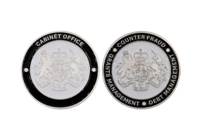 UK Cabinet Office Coins. Silver Coins, Polished Plate with Soft Enamel Colour.